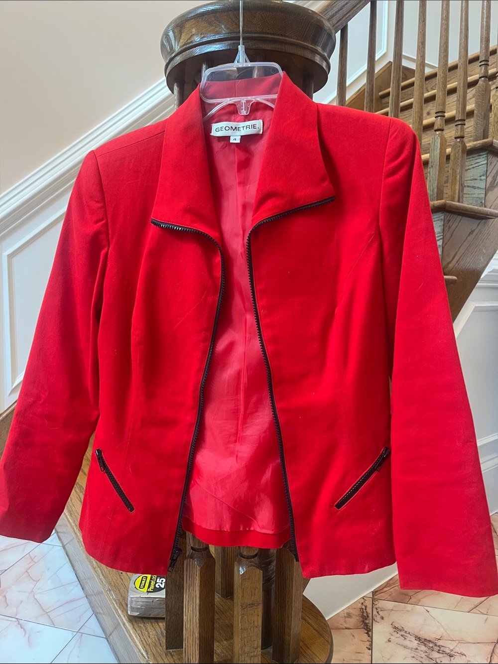 Women's Red Zip-Front Blazer